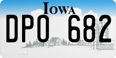 IA license plate DPO682