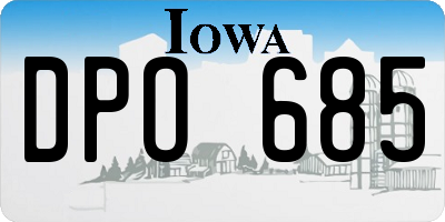 IA license plate DPO685