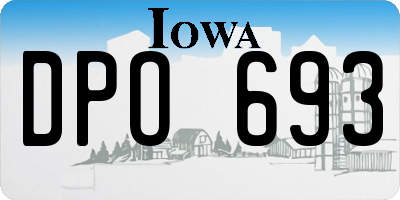 IA license plate DPO693
