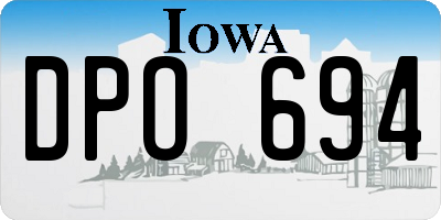 IA license plate DPO694