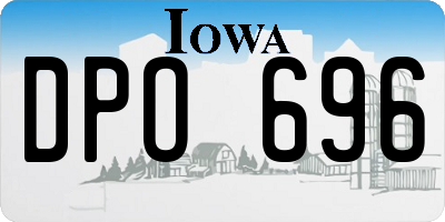 IA license plate DPO696
