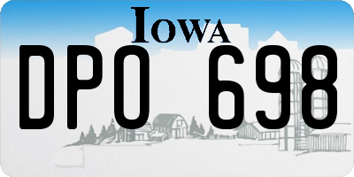 IA license plate DPO698