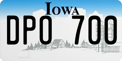 IA license plate DPO700