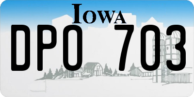 IA license plate DPO703