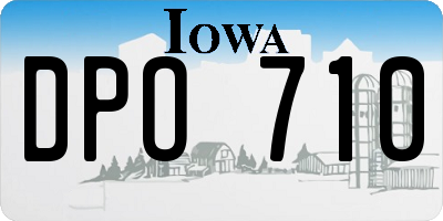 IA license plate DPO710