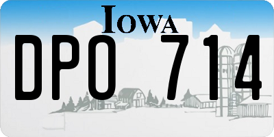 IA license plate DPO714