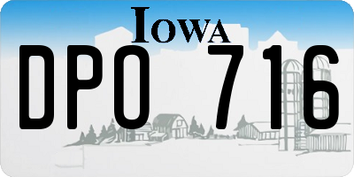 IA license plate DPO716