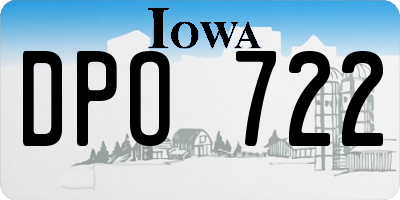 IA license plate DPO722