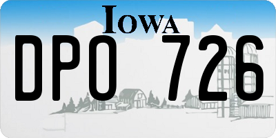 IA license plate DPO726