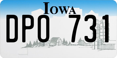 IA license plate DPO731