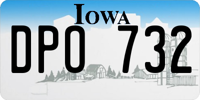 IA license plate DPO732