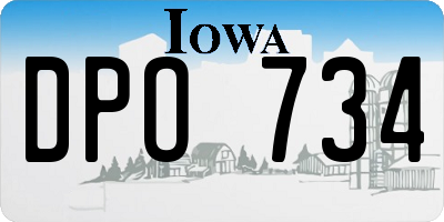 IA license plate DPO734