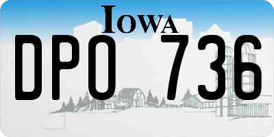 IA license plate DPO736