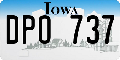 IA license plate DPO737