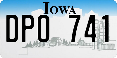IA license plate DPO741