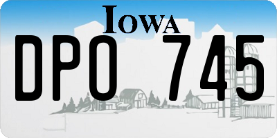 IA license plate DPO745