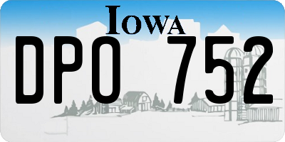 IA license plate DPO752