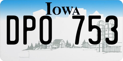 IA license plate DPO753