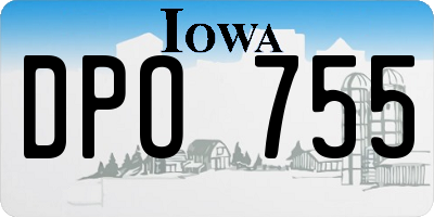IA license plate DPO755