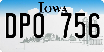 IA license plate DPO756
