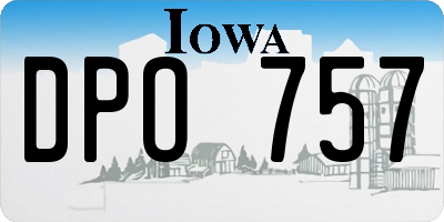 IA license plate DPO757