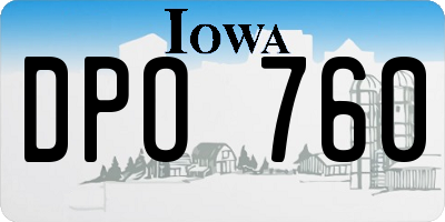 IA license plate DPO760