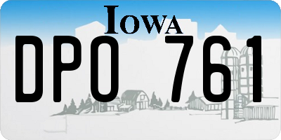 IA license plate DPO761
