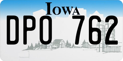 IA license plate DPO762