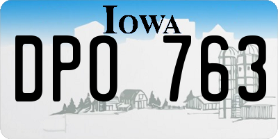 IA license plate DPO763