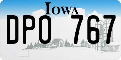 IA license plate DPO767