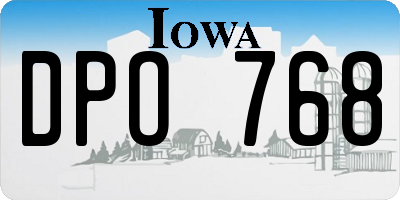 IA license plate DPO768