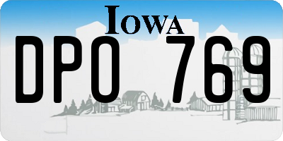 IA license plate DPO769