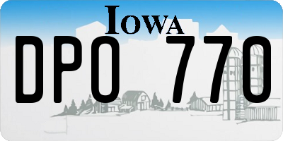 IA license plate DPO770
