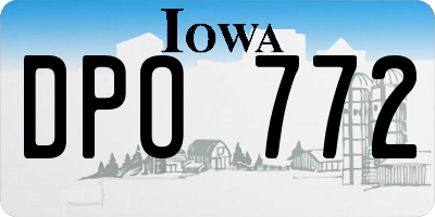 IA license plate DPO772