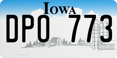 IA license plate DPO773