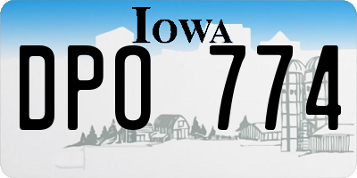 IA license plate DPO774