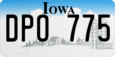 IA license plate DPO775