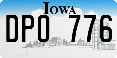 IA license plate DPO776