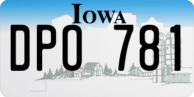 IA license plate DPO781