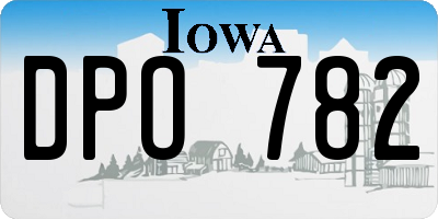 IA license plate DPO782