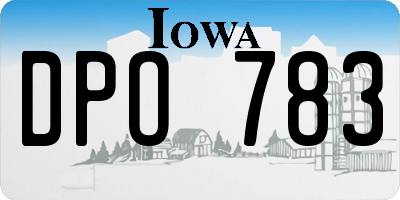 IA license plate DPO783