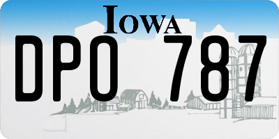 IA license plate DPO787