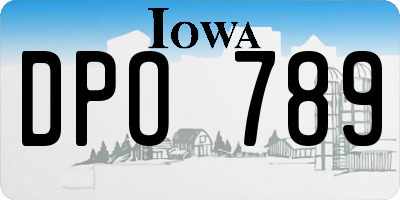IA license plate DPO789