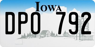 IA license plate DPO792