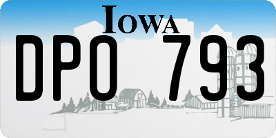 IA license plate DPO793