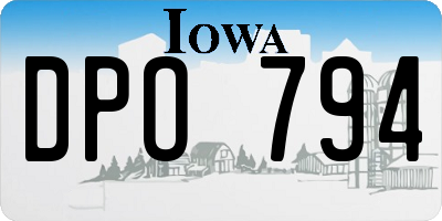 IA license plate DPO794
