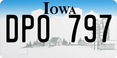 IA license plate DPO797