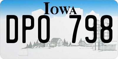IA license plate DPO798