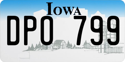 IA license plate DPO799