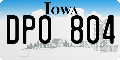IA license plate DPO804